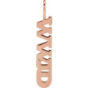14K Rose Gold WWJD Charm/Pendant