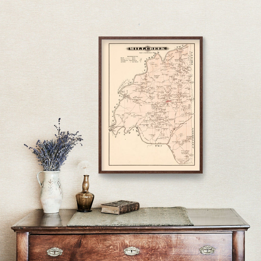 Vintage Map of Millcreek, Pennsylvania 1877