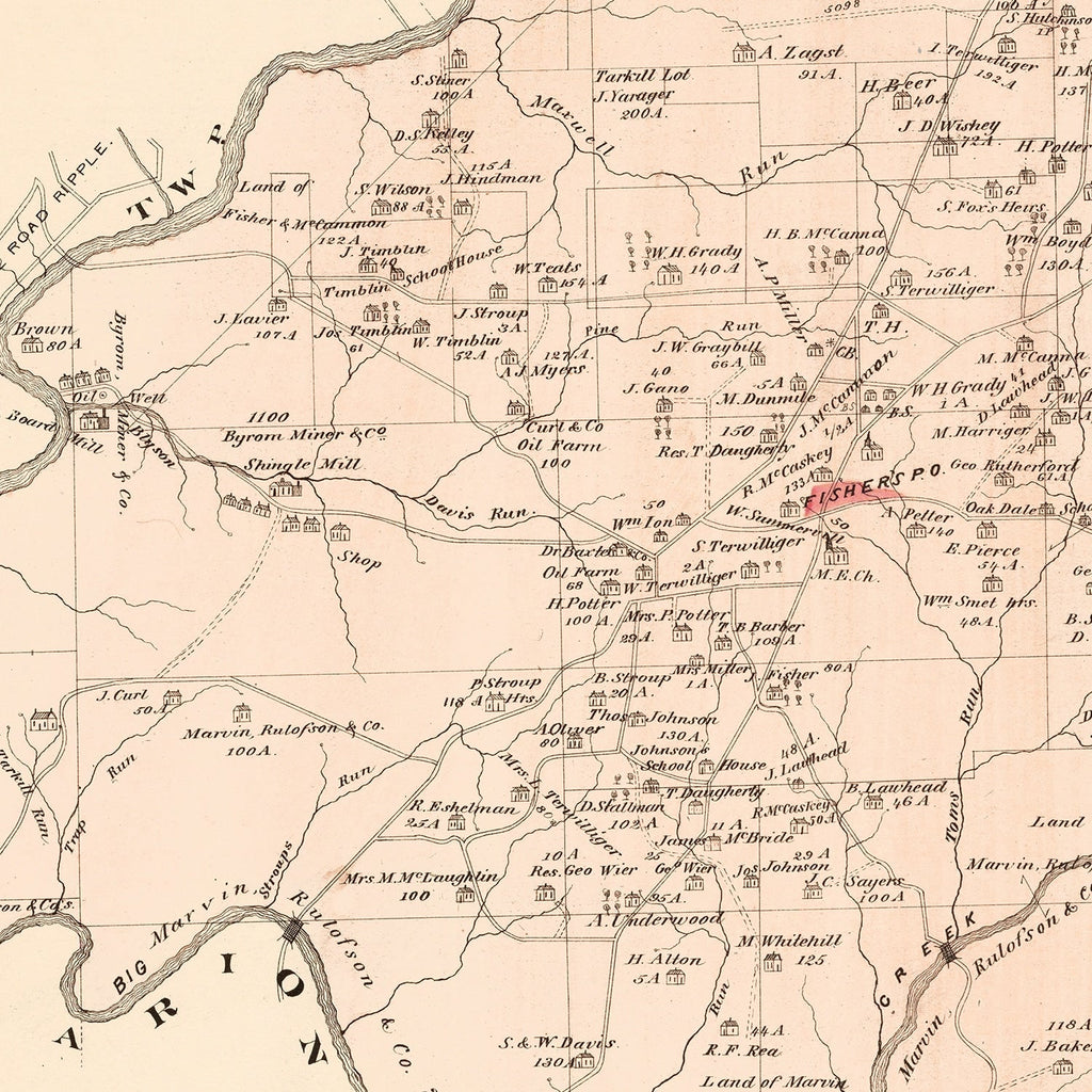Vintage Map of Millcreek, Pennsylvania 1877