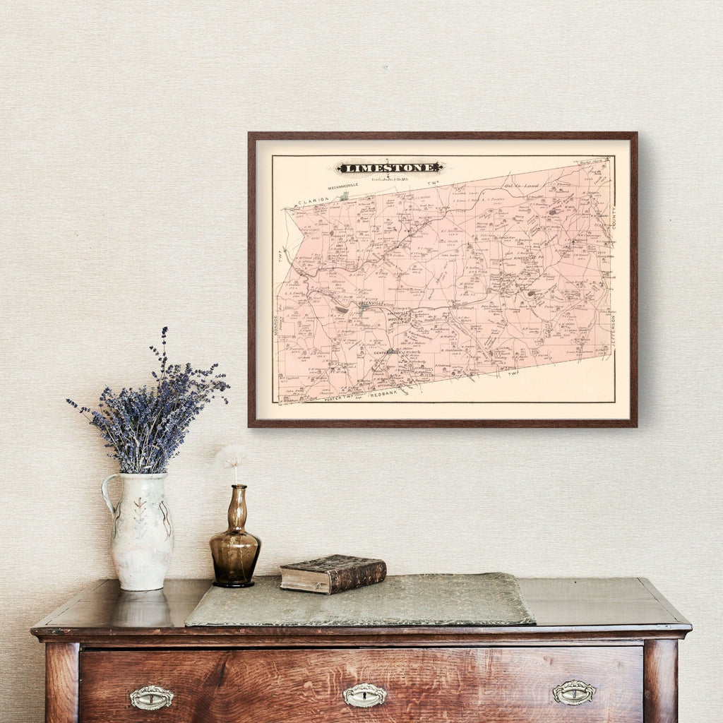 Vintage Map of Limestone, Pennsylvania 1877