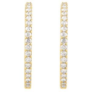 14K Yellow Gold 3 CTW Natural Diamond Inside-Outside 34.5 mm Hinged Hoop Earrings – image 2