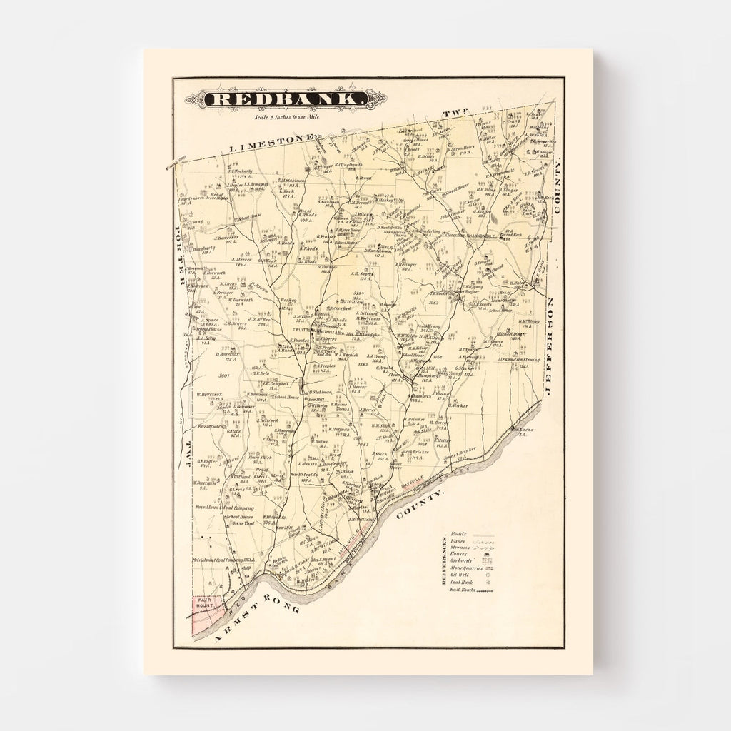 Vintage Map of Redbank, Pennsylvania 1877
