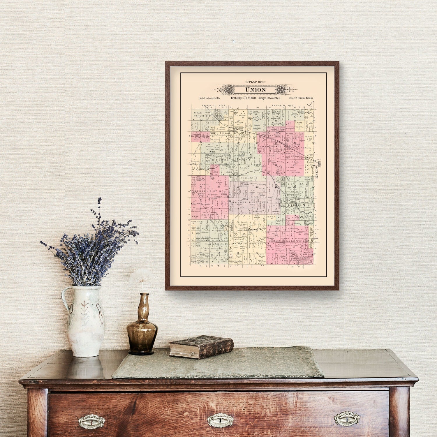 Vintage Map of Union Township, Jasper County, Missouri 1895