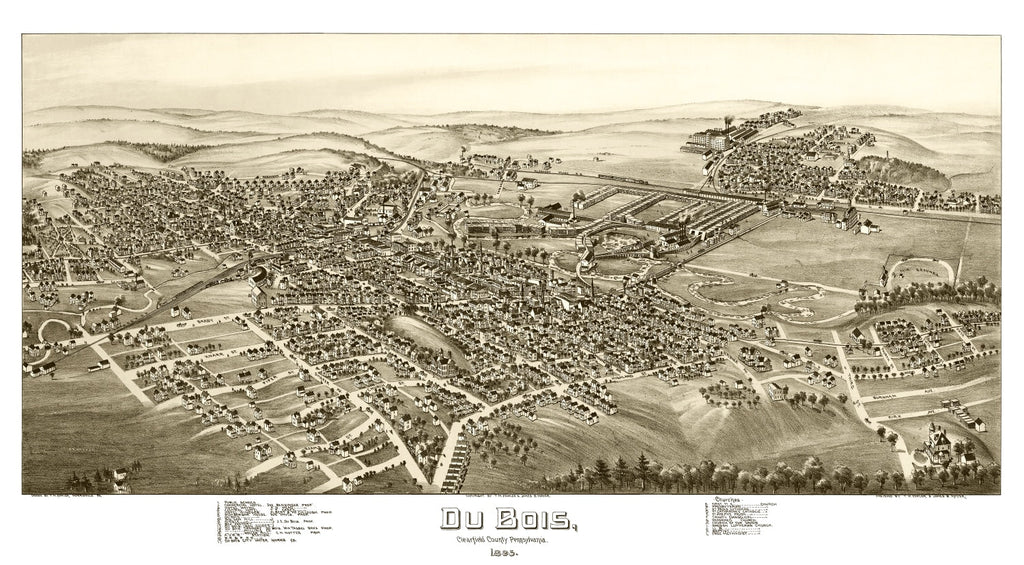 Vintage Map of Du Bois, Pennsylvania 1895
