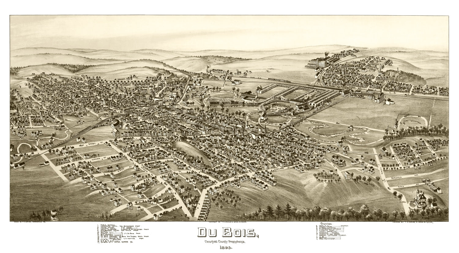 Vintage Map of Du Bois, Pennsylvania 1895