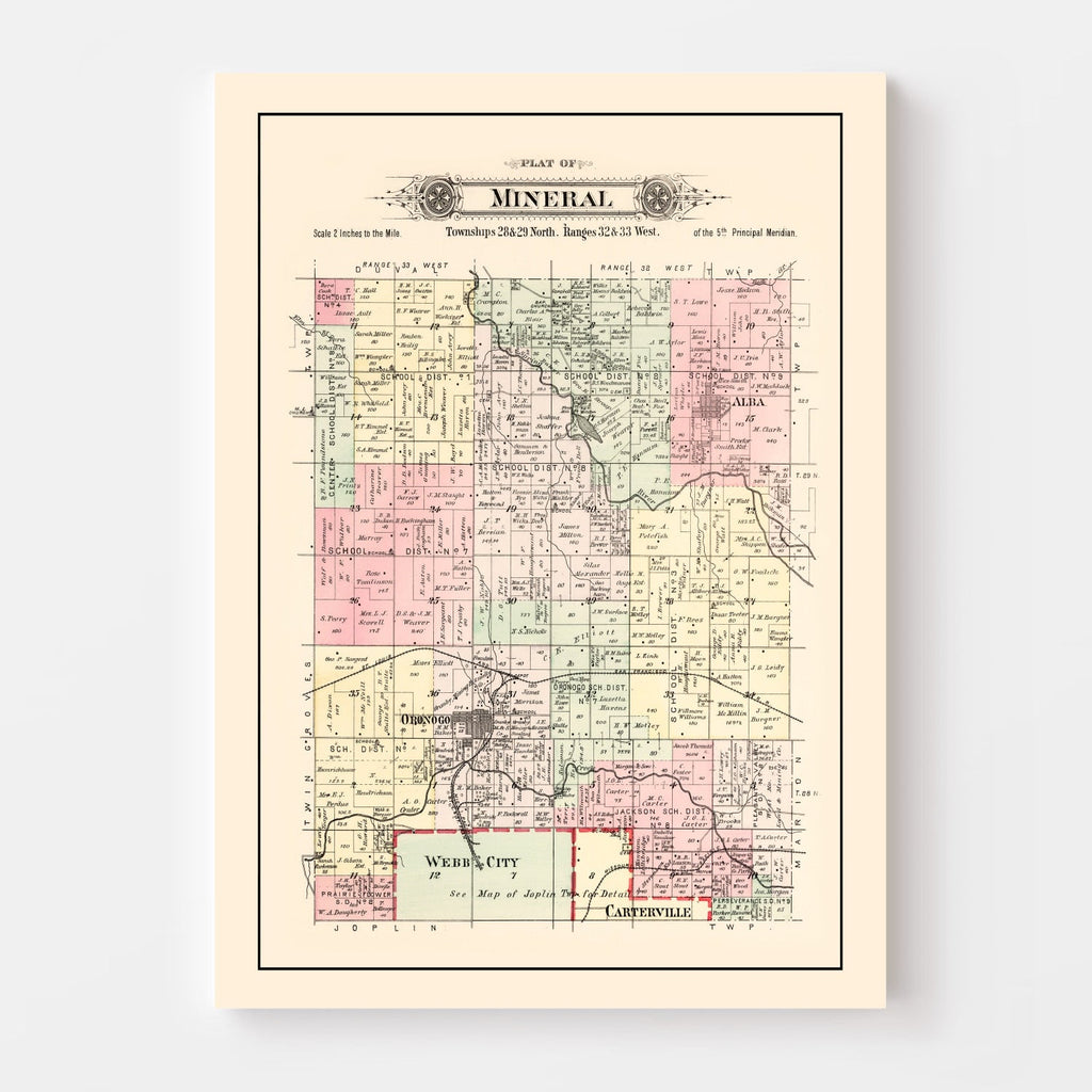 Vintage Map of Mineral Township, Washington County, Missouri 1895