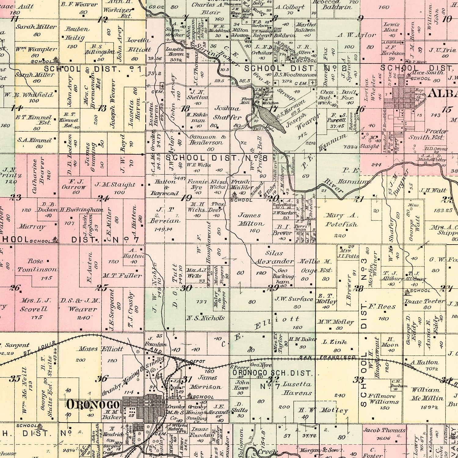 Vintage Map of Mineral Township, Washington County, Missouri 1895