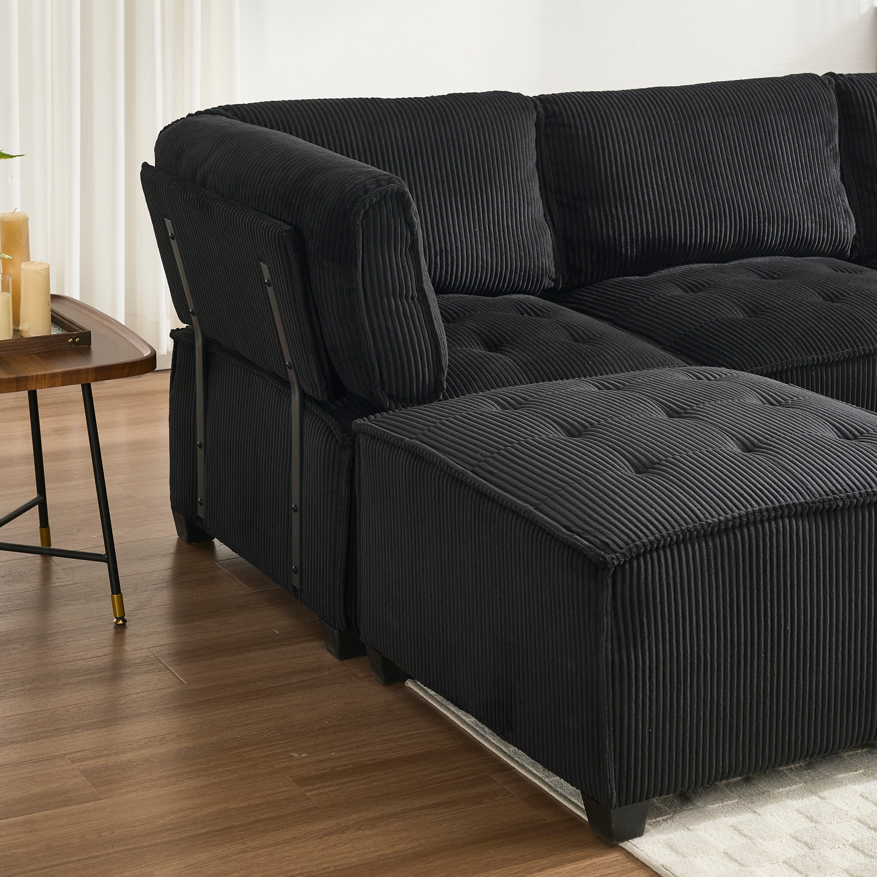 UNITED WE WIN Modular Sectional Sofa U Shaped Modular Couch with Reversible Chaise Modular Sofa Sectional Couch,6- Seat Convertible Sofa,Fit for Living Room