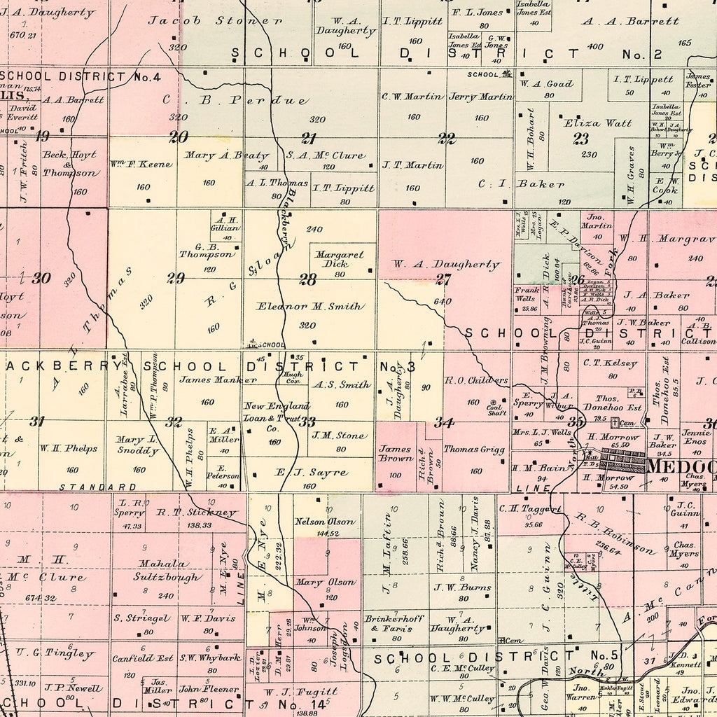 Vintage Map of Jasper Township, Jasper County, Missouri 1895