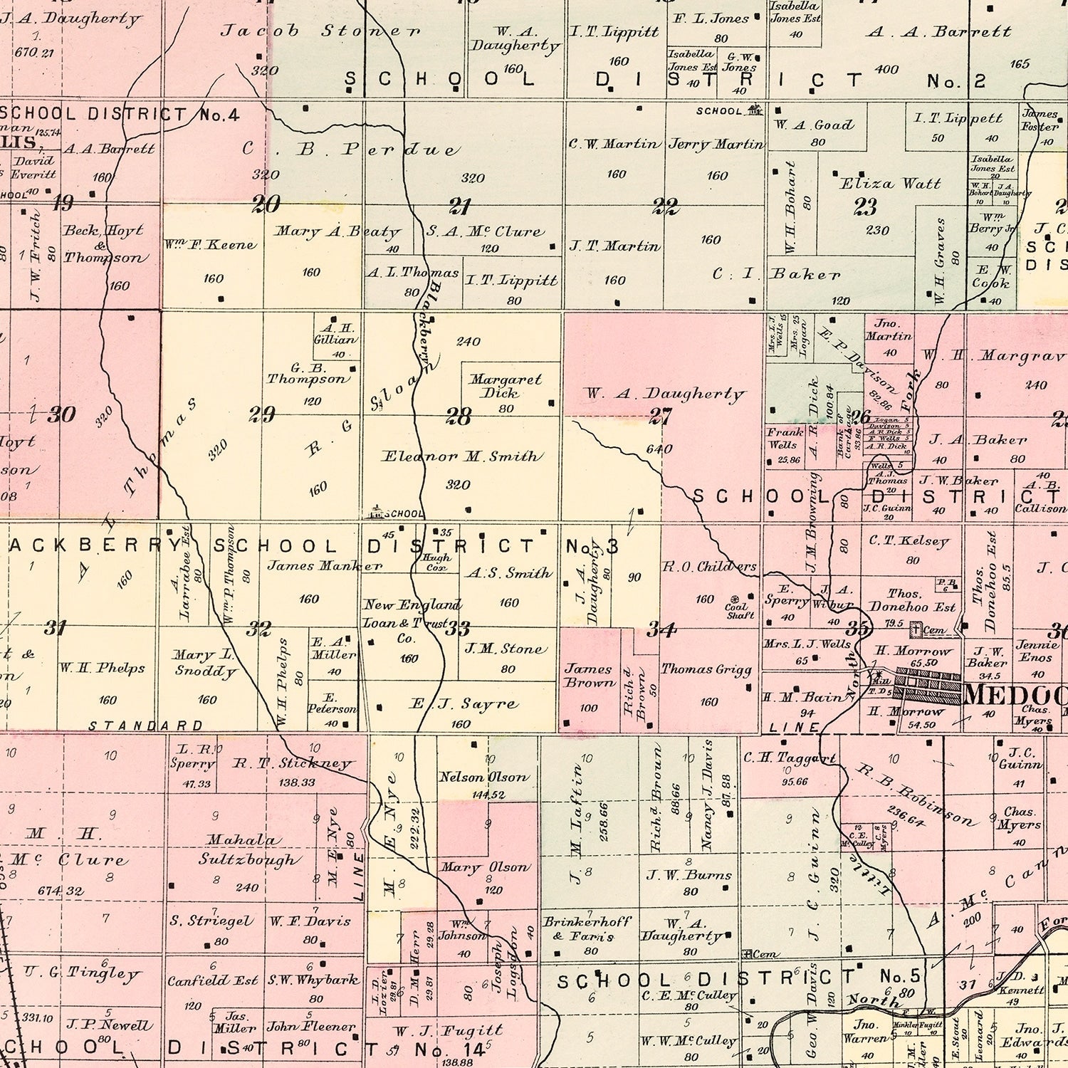 Vintage Map of Jasper Township, Jasper County, Missouri 1895