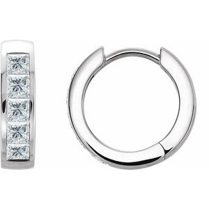 Platinum 9/10 CTW Natural Diamond Hoop Earrings