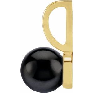 14K Yellow Gold Cultured Black Akoya Pearl Charm/Pendant – image 2