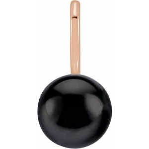 14K Rose Gold Cultured Black Akoya Pearl Charm/Pendant