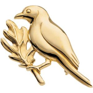 14K Yellow Gold Robin Brooch