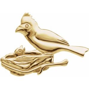 14K Yellow Gold Cardinal Brooch