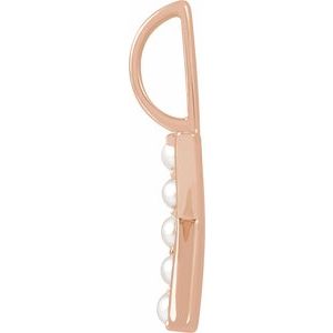 14K Rose Gold Cultured White Freshwater Pearl Initial K Charm/Pendant – image 2