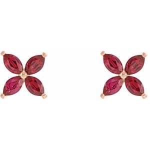 14K Rose Gold Lab-Grown Ruby Earrings – image 2