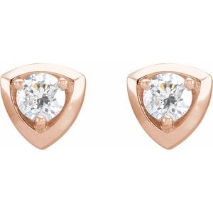 14K Rose Gold 1/3 CTW Natural Diamond Geometric Earrings – image 2