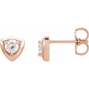 14K Rose Gold 1/3 CTW Natural Diamond Geometric Earrings