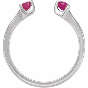 14K White Gold Natural Ruby Negative Space Ring