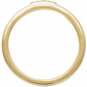 14K Yellow Gold .03 CTW Natural Diamond & Black Enamel Stackable Ring