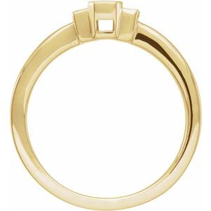 14K Yellow Gold .08 CTW Natural Diamond & White Enamel Ring