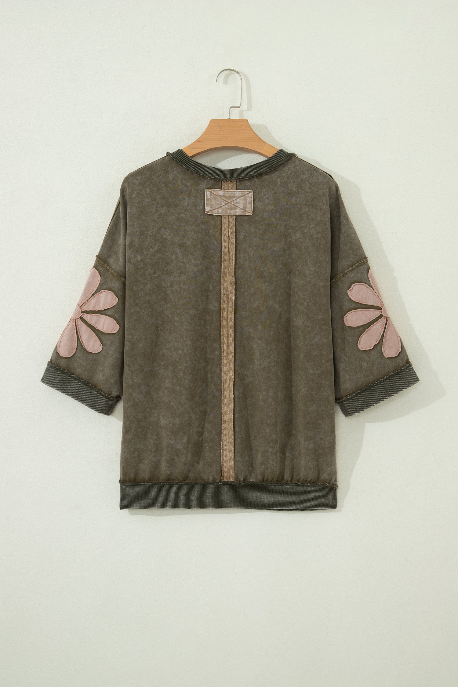 Floral Patchwork Mineral Wash Exposed Seam Top