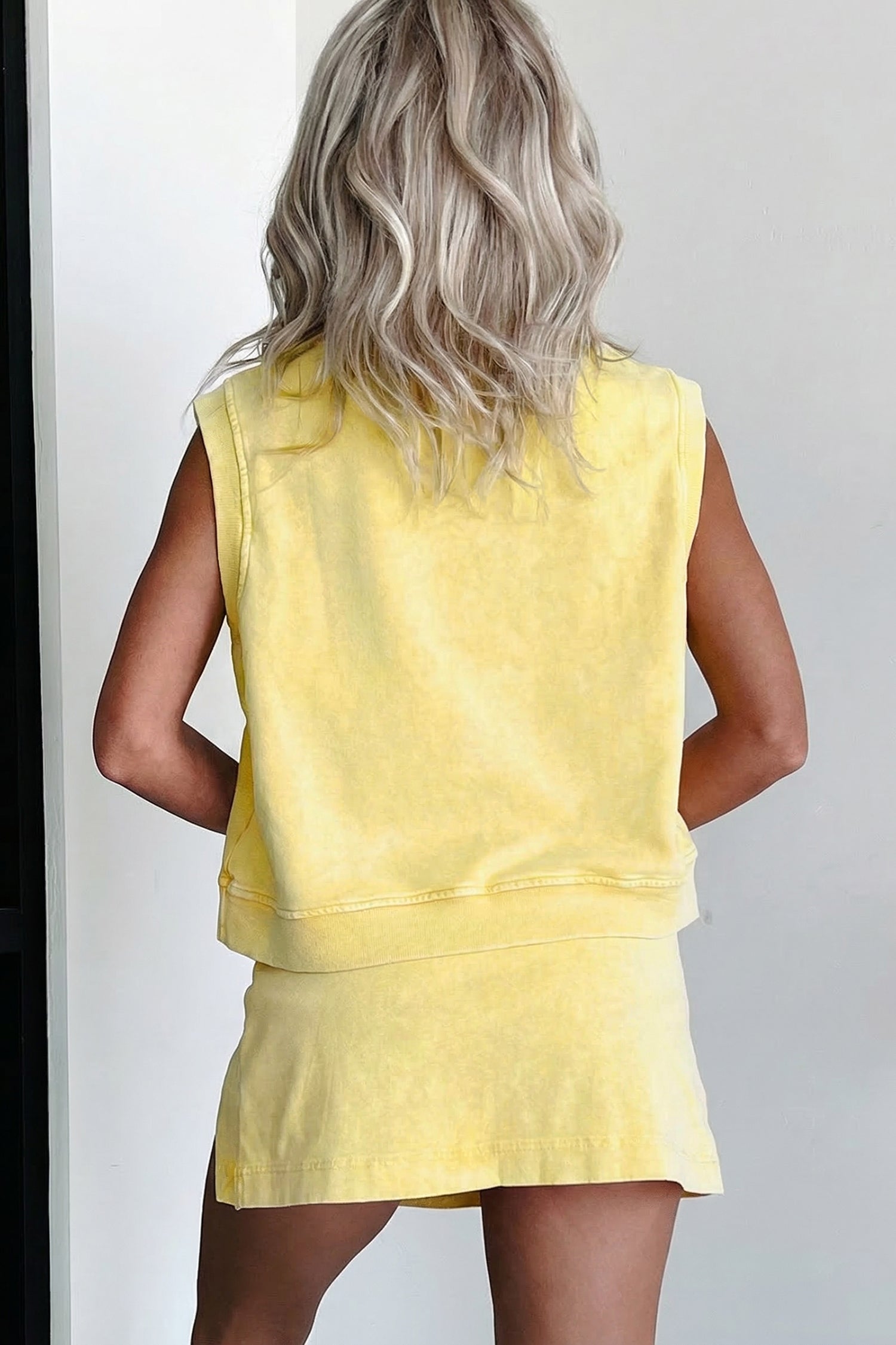 Solid Mineral Wash Tank Top & Lined Skort Set