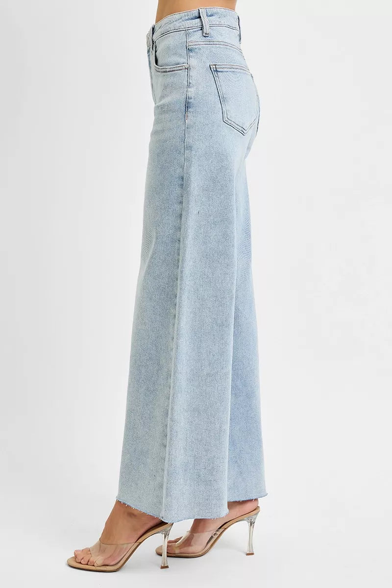 Risen High Rise Ankle Wide Palazzo Jeans Women