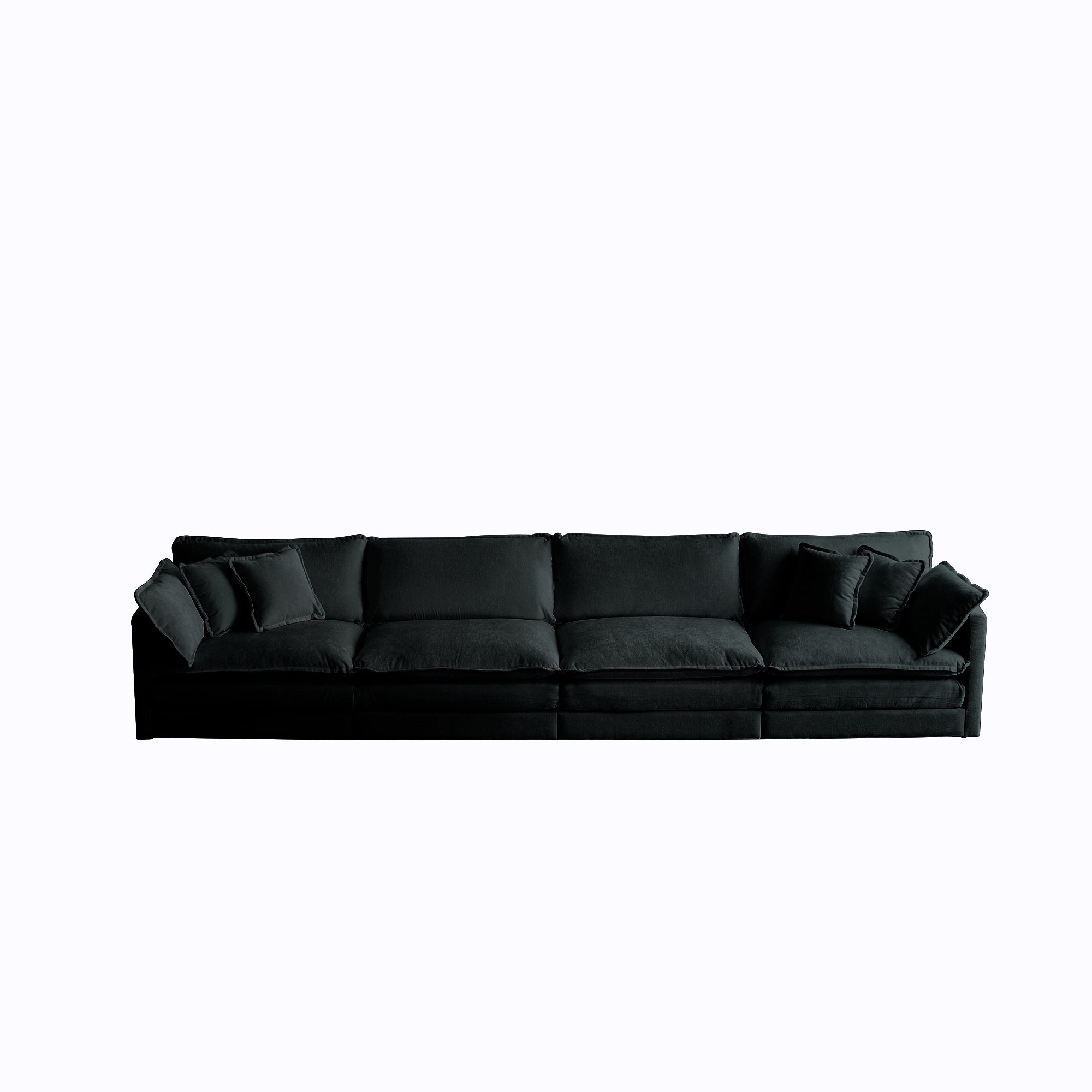 Modular Sectional Sofa for Living Room,U Shaped Couch 5 Seater Convertible Sectional Couch with 1 Ottoman ,Black Chenille