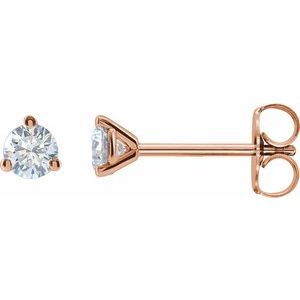 14K Rose Gold 1/4  CTW Lab-Grown Diamond Stud Earrings