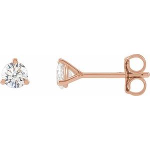 14K Rose Gold 1/8 CTW Lab-Grown Diamond Stud Earrings