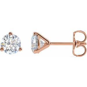 14K Rose 1 1/5 CTW Lab-Grown Diamond Stud Earrings