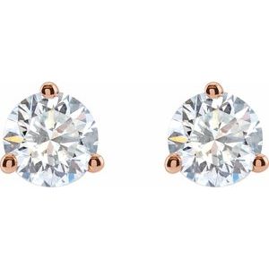 14K Rose Gold 1 CTW Lab-Grown Diamond Stud Earrings – image 2