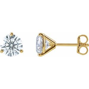 14K Yellow Gold 2 1/2 CTW Lab-Grown Diamond Stud Earrings