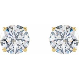 14K Yellow Gold 2 CTW Lab-Grown Diamond Earrings – image 2