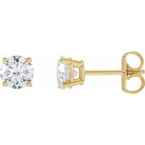 14K Yellow Gold 1 1/4 CTW Lab-Grown Diamond Earrings