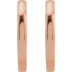 14K Rose Hinged 15 mm Hoop Earrings