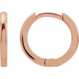 14K Rose Hinged 12.5 mm Hoop Earrings