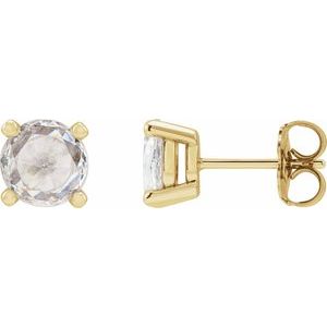 14K Yellow Gold 1/4 CTW Rose-Cut Natural Diamond Stud Earrings