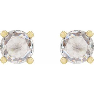 14K Yellow Gold 1/4 CTW Rose-Cut Natural Diamond Stud Earrings – image 2
