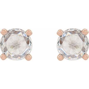 14K Rose Gold 1/8 CTW Rose-Cut Natural Diamond Stud Earrings – image 2
