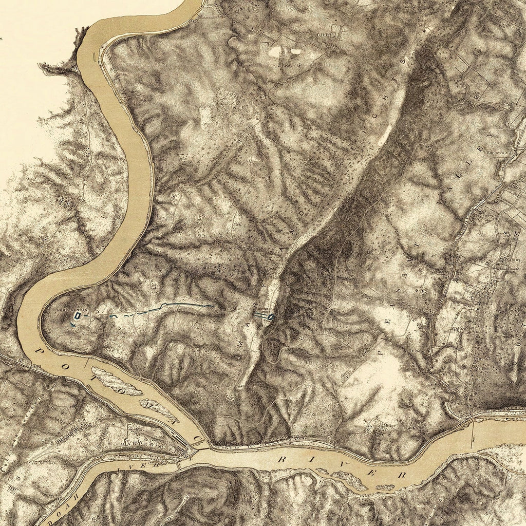 Vintage Map of Harpers Ferry, West Virginia 1869