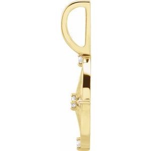 18K Yellow Gold-Plated Sterling Silver .03 CTW Natural Diamond Compass Charm/Pendant – image 2