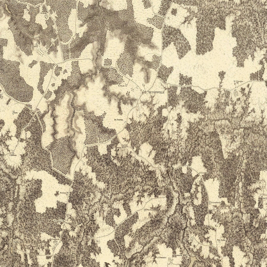 Vintage Map of the Battle of Jetersville & Sailors Creek, 1869