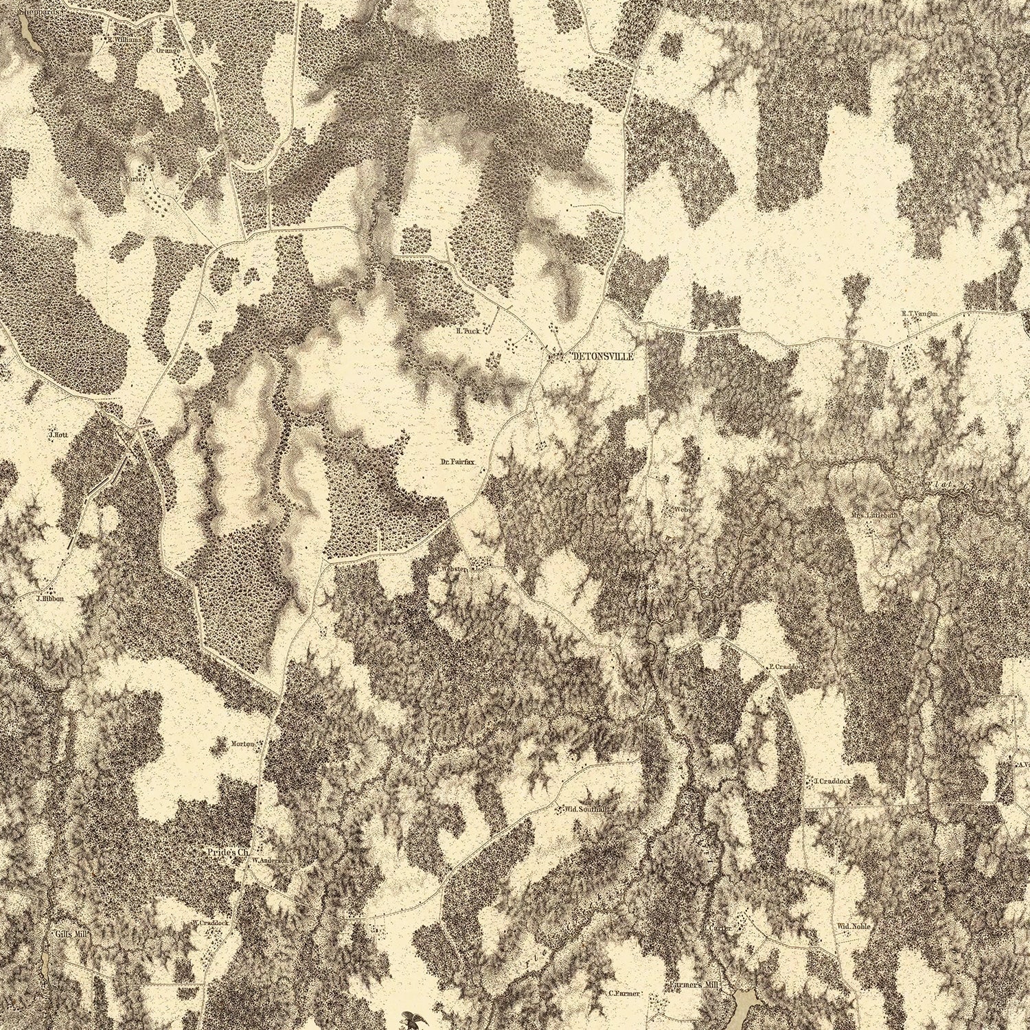 Vintage Map of the Battle of Jetersville & Sailors Creek, 1869