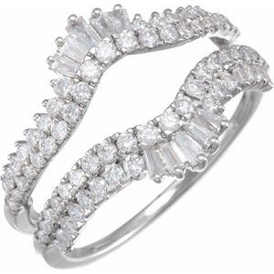 14K White 1 CTW Natural Diamond Ring Guard