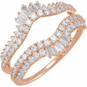 14K Rose 1 CTW Natural Diamond Ring Guard