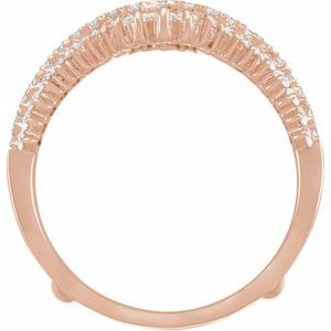 14K Rose 1 CTW Natural Diamond Ring Guard