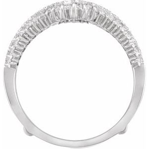 14K White 1 CTW Natural Diamond Ring Guard